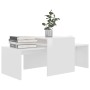 Set Tavolini da Salotto Bianco Lucido 100x48x40 cm Multistrato