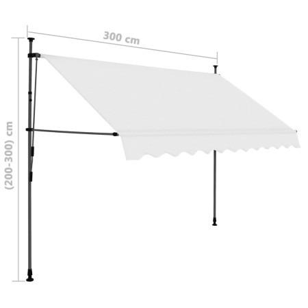 Tenda da Sole Retrattile Manuale con LED 300 cm Crema