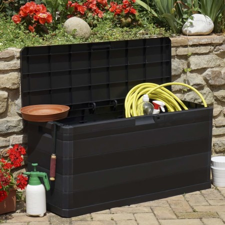 Baule da Giardino Nero 117x45x56 cm