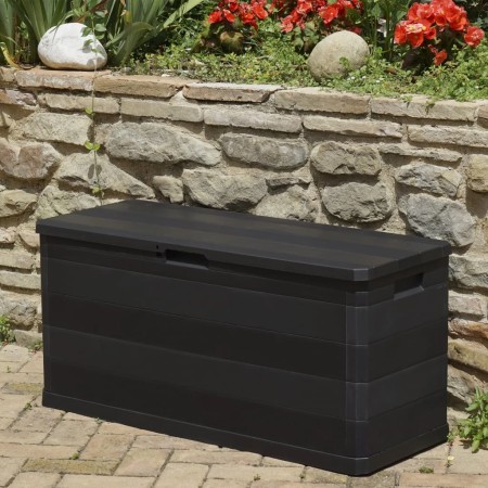 Baule da Giardino Nero 117x45x56 cm