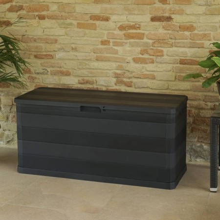 Baule da Giardino Nero 117x45x56 cm