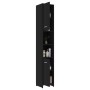 Mobile da Bagno Nero 30x30x183,5 cm in Legno Multistrato