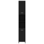 Mobile da Bagno Nero 30x30x183,5 cm in Legno Multistrato