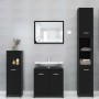Mobile da Bagno Nero 30x30x183,5 cm in Legno Multistrato