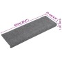 Tappetini Scale Tessuto Agugliato 15 pz 65x21x4cm Grigio Chiaro