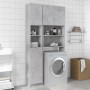 Mobile da Bagno Grigio Cemento 32x25,5x190 cm Legno Multistrato