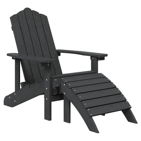 Sedia da Giardino Adirondack con Poggiapiedi Antracite in HDPE