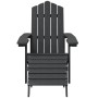 Sedia da Giardino Adirondack con Poggiapiedi Antracite in HDPE