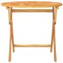 Tavolo da Giardino Pieghevole 85x76cm in Legno Massello di Teak