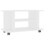 Mobile TV con Ruote Bianco 80x40x45 cm in Legno Multistrato