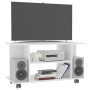 Mobile TV con Ruote Bianco 80x40x45 cm in Legno Multistrato