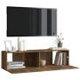 Mobile TV a Parete Rovere Fumo 120x30x30cm Legno Ingegnerizzato