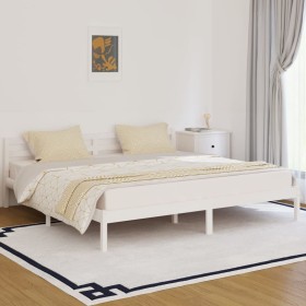 Giroletto in Legno Massello di Pino 200x200 cm Bianco