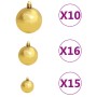 Set Natale con 120 Palline Punta e 300 Luci LED Oro e Bronzo