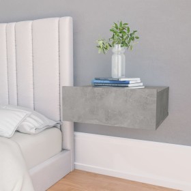 Comodini Pensili 2pz Grigio Cemento 40x30x15 Legno Multistrato