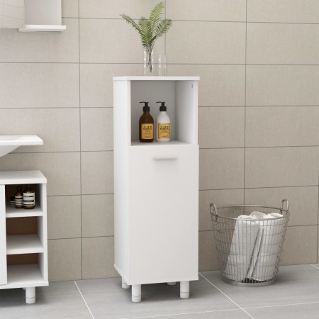 Armadio da Bagno Bianco 30x30x95 cm in Legno Multistrato