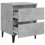 Comodini 2pz Grigio Cemento 40x35x50 cm in Legno Multistrato