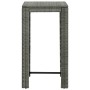 Tavolo da Bar da Giardino Grigio 60,5x60,5x110,5 cm Polyrattan