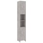 Mobile da Bagno Grigio Cemento 30x30x183,5 cm Legno Multistrato