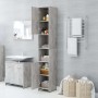 Mobile da Bagno Grigio Cemento 30x30x183,5 cm Legno Multistrato