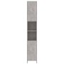 Mobile da Bagno Grigio Cemento 30x30x183,5 cm Legno Multistrato