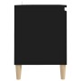 Comodino con Gambe in Legno Massello Nero 103,5x30x50 cm