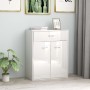 Credenza Bianco Lucido 60x30x75 cm in Legno Multistrato