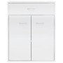 Credenza Bianco Lucido 60x30x75 cm in Legno Multistrato