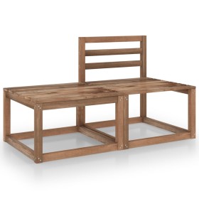 Set Salotto da Giardino 2pz Marrone in Legno di Pino Impregnato