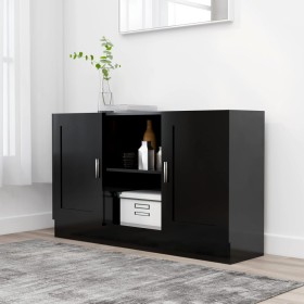 Credenza Nera 120x30,5x70 cm in Legno Multistrato