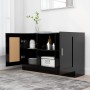 Credenza Nera 120x30,5x70 cm in Legno Multistrato