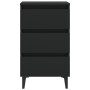 Comodini con Gambe in Metallo 2pz Neri 40x35x69 cm