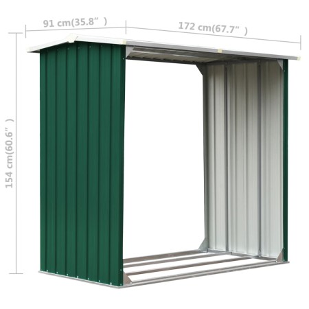 Capannone in Acciaio Zincato 172x91x154 cm Verde