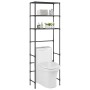 Scaffale per Bagno con 3 Ripiani Nero 53x28x169 cm