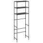 Scaffale per Bagno con 3 Ripiani Nero 53x28x169 cm