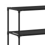 Scaffale per Bagno con 3 Ripiani Nero 53x28x169 cm