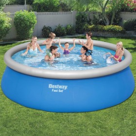 Bestway Set per Piscina Gonfiabile Fast Set Rotonda 457x122 cm