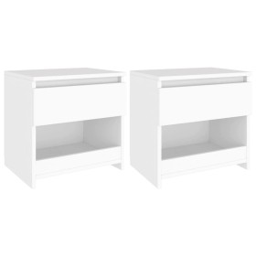 Comodini 2 pz Bianco 40x30x39 cm in Legno Ingegnerizzato