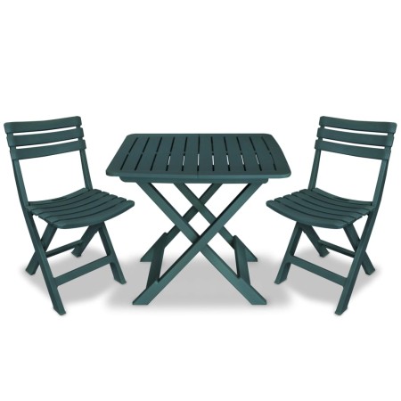 Set da Bistrot 3 pz Pieghevole in Plastica Verde