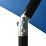 Ombrellone da Esterni con LED e Palo in Acciaio Azzurro 2x3 m
