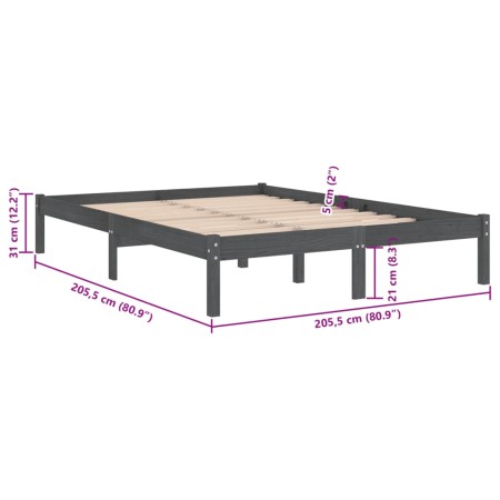 Giroletto Grigio in Legno Massello di Pino 200x200 cm