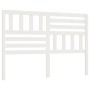 Testiera per Letto Bianca 146x4x100cm in Legno Massello di Pino