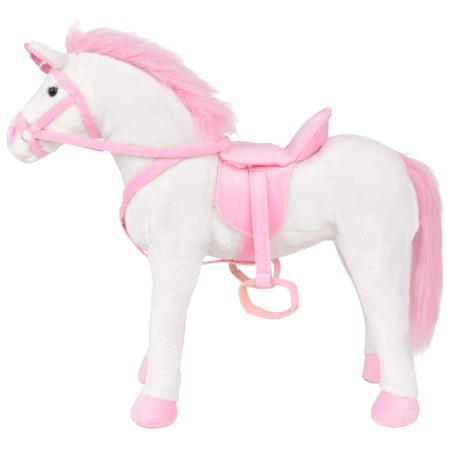 Unicorno di Peluche in Piedi Bianco e Rosa XXL