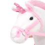 Unicorno di Peluche in Piedi Bianco e Rosa XXL
