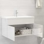 Mobile Sottolavabo Bianco Lucido 80x38,5x46cm Legno Multistrato