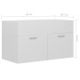 Mobile Sottolavabo Bianco Lucido 80x38,5x46cm Legno Multistrato