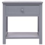 Comodini 2pz Grigi 40x29x42 cm in Legno di Paulonia