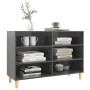 Credenza Grigio Lucido 103,5x35x70 cm in Legno Multistrato