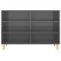 Credenza Grigio Lucido 103,5x35x70 cm in Legno Multistrato