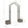 Pergola da Giardino con Fioriera Grigio Legno Massello di Abete